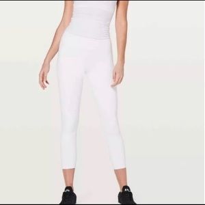 Lululemon Train Times 7/8 Pant Tights Capris Leggings White Mesh